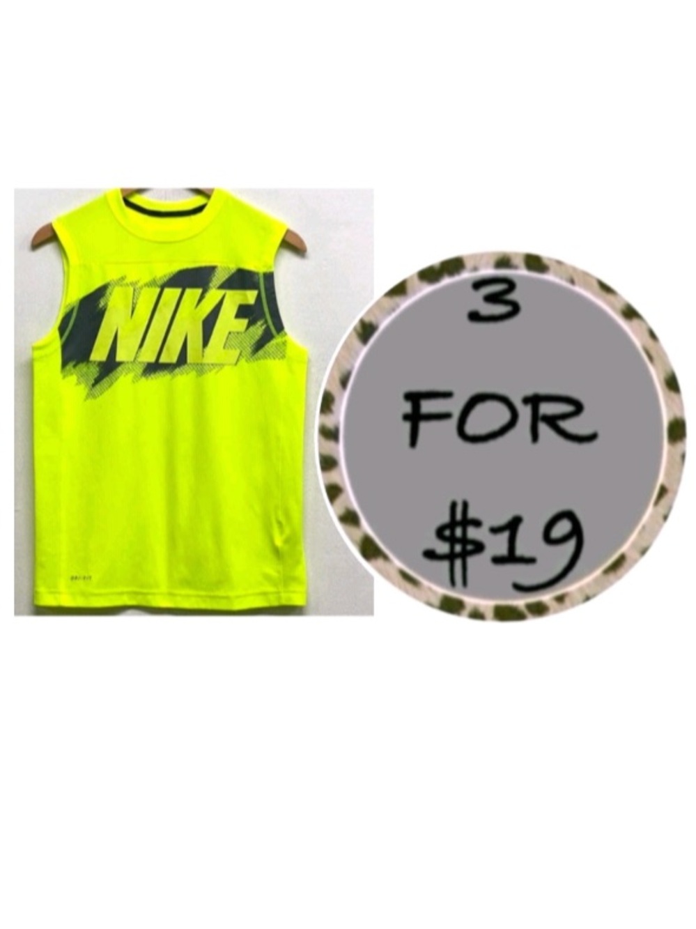 3/$19 Nike neon sleeveless athletic muscle tank top